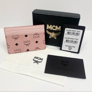 MCM Visetos Soft Pink Monogram Card Holder